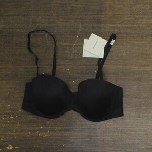 Calvin Klein Womens Perfectly Fit Lightly Lined Strapless Bra QF7537 Black 34C